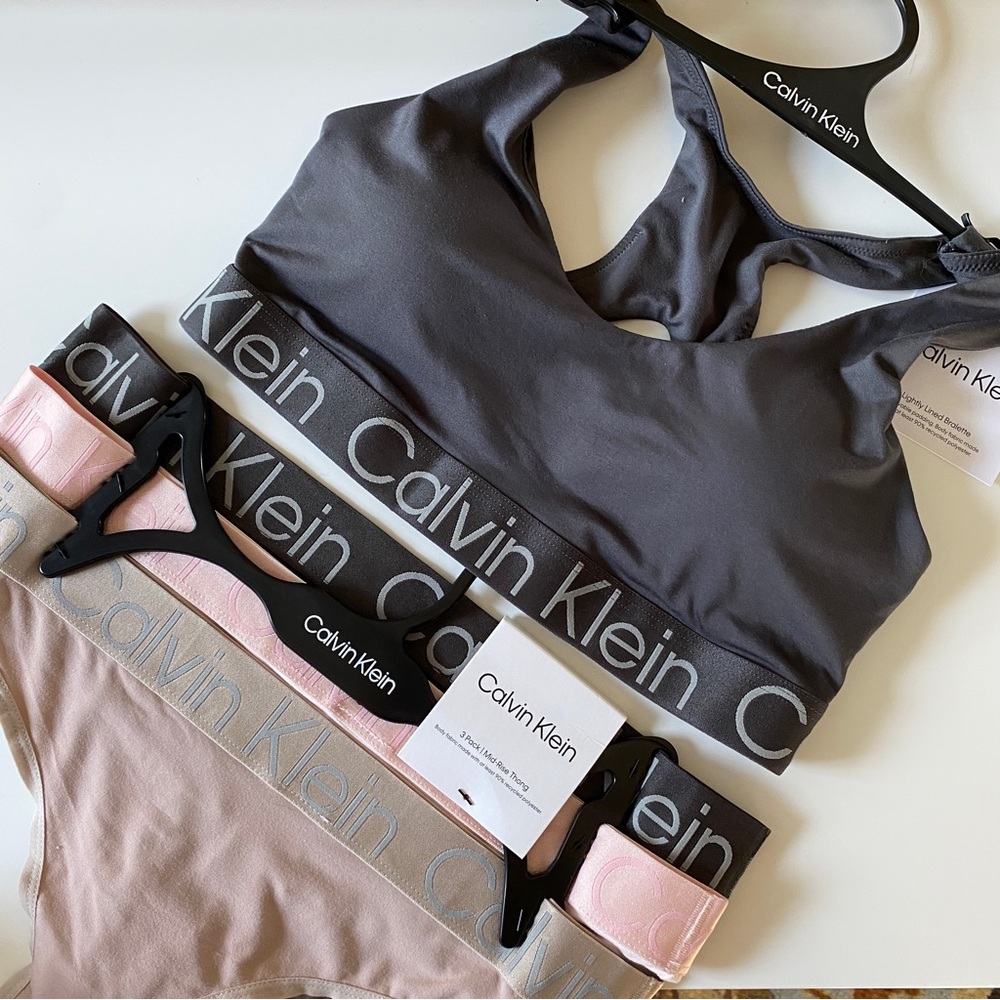 Calvin Klein wide band bralette & 3-pack thong